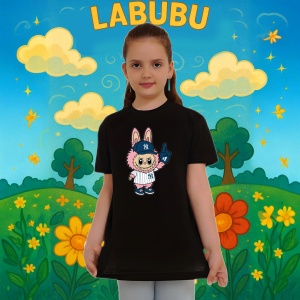 Tricou Labubu dodgers roz, Unisex Dama si Barbat | Copii, Culoare Negru - Img 8