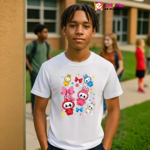 Tricou Labubu fete colorate, Unisex Dama si Barbat | Copii - Img 10