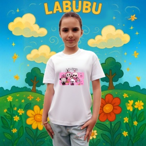 Tricou Labubu party roz, Unisex Dama si Barbat | Copii - Img 3