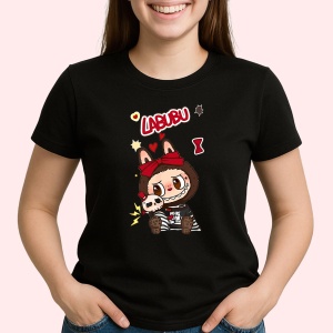 Tricou Labubu pupici, Unisex Dama si Barbat | Copii, Culoare Negru