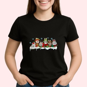 Tricou Labubu sarbatoare, Unisex Dama si Barbat | Copii, Culoare Negru