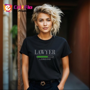 Tricou Lawyer Loading Bara Incarcare Verde Job, din bumbac 100%, tricou negru Dama - Img 3