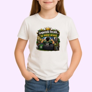 Tricou Legenda Locala La Mine Acasa Suporter Fotbal, din bumbac 100% , tricou alb pentru Copii | Dama | Barbat - Img 2