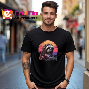 Tricou Lenes cu peisaj la apus stil tropical Copii | Dama | Barbat, culoare negru - Img 5