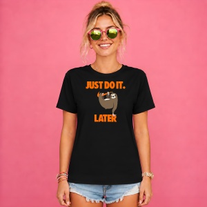 Tricou Lenes Pe Creanga Mai Tarziu Portocaliu Urban Lazy Vibe, din bumbac 100%, tricou negru, Copii | Dama | Barbat