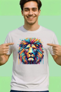 Tricou Leu digital cu efecte grafice si privire intensa Copii | Dama | Barbat - Img 2