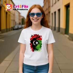 Tricou Libya Steag Splash Art, Copii | Dama | Barbat - Img 10