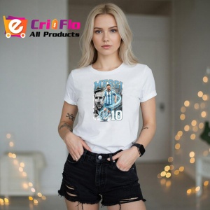 Tricou Lionel Messi Argentina Campion Mondial Fotbal, din bumbac 100% , tricou alb pentru Copii | Dama | Barbat - Img 7