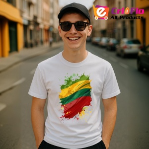 Tricou Lithuania Steag Splash Art, Copii | Dama | Barbat - Img 7