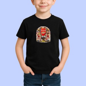 Tricou Logo Arsenal Fotbal Tunari Design Sportiv, din bumbac 100%, tricou negru Copii | Dama | Barbat - Img 2