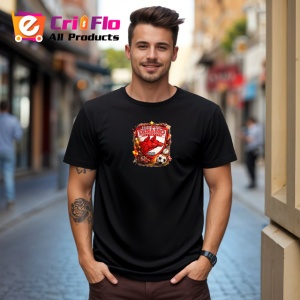 Tricou Logo Dinamo Bucuresti Caini Rosii Fotbal, din bumbac 100%, tricou negru Copii | Dama | Barbat - Img 5