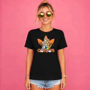 Tricou Lola Si Bugs Bunny Imbratisare Logo Portocaliu Urban Love, din bumbac 100%, tricou negru, Copii | Dama | Barbat - Img 2