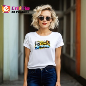 Tricou Low Stamina Minge Fotbal Obosita Amuzant, din bumbac 100% , tricou alb pentru Copii | Dama | Barbat - Img 8