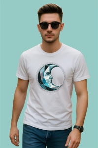 Tricou Luna Cu Fata Portret Poligonal, Copii | Dama | Barbat - Img 2