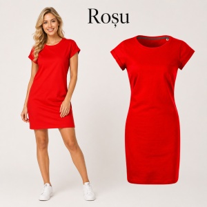 Tricou lung damă tip rochie Freedom 178, bumbac, croială lejeră, 180 g/m², XS–2XL, 15 culori - Img 11