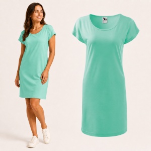 Tricou Lung Tip Rochie Damă Malfini Love 123, Roz, 95% Vâscoză, Croială Lejeră, Guler Tip Barcă, XS–2XL - Img 24