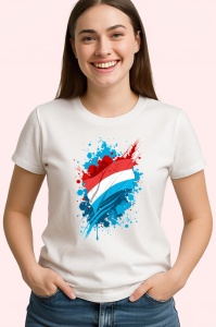 Tricou Luxembourg Steag Splash Art, Copii | Dama | Barbat - Img 4