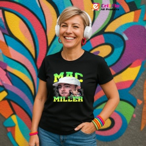 Tricou Mac Miller Portret artistic, muzica Rap, Dama | Barbat | Copii, Culoare Negru - Img 13