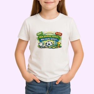 Tricou Mai Putine Vorbe Mai Multe Goluri Fotbal, din bumbac 100% , tricou alb pentru Copii | Dama | Barbat - Img 2