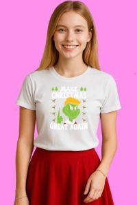 Tricou Make Christmas Great Again, din bumbac 100%, tricou alb, Copii | Dama | Barbat - Img 3