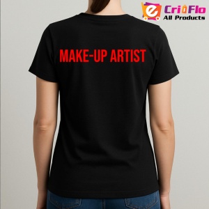 Tricou MAKE UP ARTIST, Personalizat | Unisex Dama si Barbat, Negru - Img 3