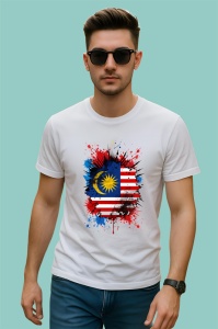 Tricou Malaysia Steag Splash Art, Copii | Dama | Barbat - Img 2