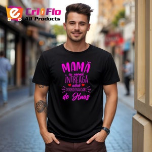 Tricou mama cu norma intreaga adica coordonatoare de haos mesaj amuzant familie, Copii | Dama | Barbat , tricou negru - Img 6