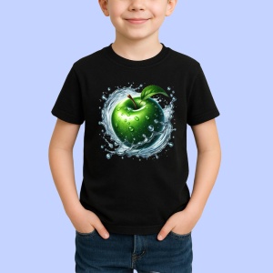Tricou Mar verde si val de prospetime, Fructe, Copii | Dama, culoare negru