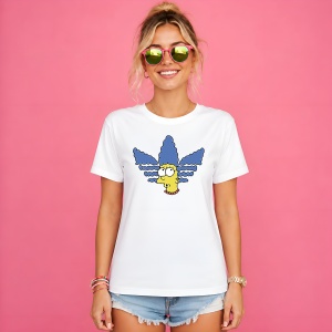 Tricou Marge Simpson Blue Hair Logo Urban Cartoon Aesthetic, din bumbac 100% Copii | Dama | Barbat - Img 3