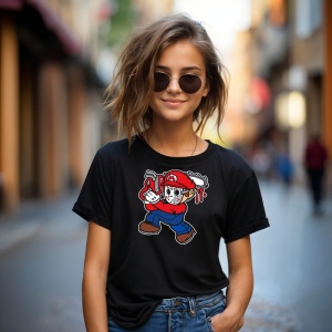 Tricou Mario Horror Tricou Negru - Copii | Dama | Barbat - Img 5