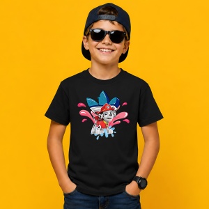 Tricou Marshall Patrula Catelului Logo Splash Urban Kids Style, din bumbac 100%, tricou negru, Copii | Dama | Barbat - Img 3
