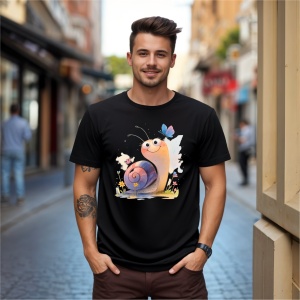 Tricou Melc colorat Negru, Copii | Dama | Barbat - Img 7