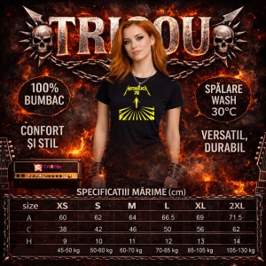 Tricou Metallica 72 Seasons Silueta, din bumbac 100%, tricou negru, Dama | Barbat - Img 5