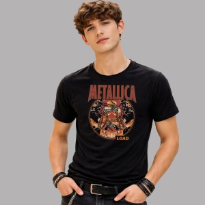 Tricou Metallica Load Turn Electric, din bumbac 100%, tricou negru, Dama | Barbat