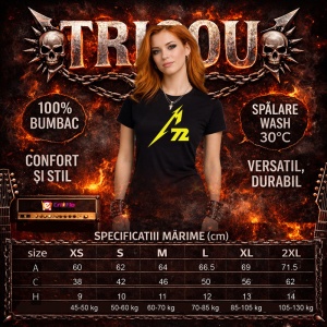 Tricou Metallica M72 Tour, din bumbac 100%, tricou negru, Dama | Barbat - Img 5