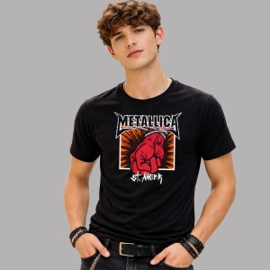 Tricou Metallica St Anger Album Cover, din bumbac 100%, tricou negru, Dama | Barbat - Img 2