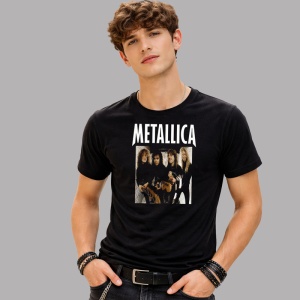 Tricou Metallica Trupa Vintage, din bumbac 100%, tricou negru, Dama | Barbat - Img 2