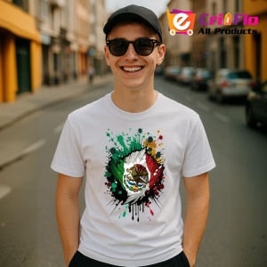 Tricou Mexico Steag Splash Art, Copii | Dama | Barbat - Img 6