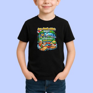 Tricou Mic Dejun Sanatos Ilustratie Mancare V1, din bumbac 100%, tricou negru Copii | Dama | Barbat - Img 2