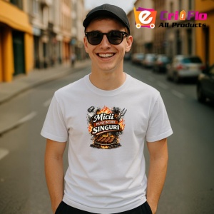 Tricou Micii Nu Se Intorc Singuri Gratar Amuzant V1, din bumbac 100% , tricou alb pentru Dama | Barbat - Img 7