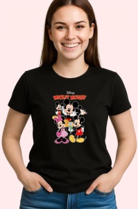 Tricou Mickey Mouse personajul iconic Disney alaturi de prietenii sai, Copii | Dama | Barbat , tricou negru - Img 3