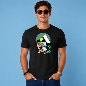Tricou Mickey Mouse Summer Vibe Sunglasses Urban Chill Design, din bumbac 100%, tricou negru, Copii | Dama | Barbat