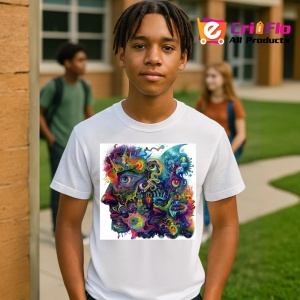 Tricou Microscop artistic cu forme si linii psihedelice Copii | Dama | Barbat - Img 5