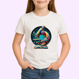 Tricou Microscop futurist in stil pop colorat Copii | Dama | Barbat - Img 4