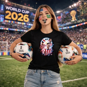 Tricou Miguel Almiron Paraguay World Cup Fifa 2026 V3, din bumbac 100%, tricou negru, Copii | Dama | Barbat - Img 9