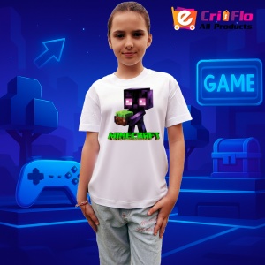 Tricou Minecraft Enderman Clasic Tricou Alb Copii | Dama | Barbat - Img 2
