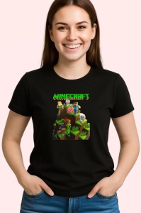 Tricou Minecraft joc pixelat unde creativitatea nu are limite, Copii | Dama | Barbat , tricou negru - Img 3