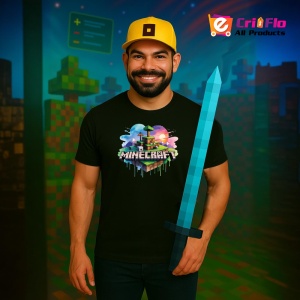 Tricou Minecraft Logo Artistic Tricou Negru Copii | Dama | Barbat