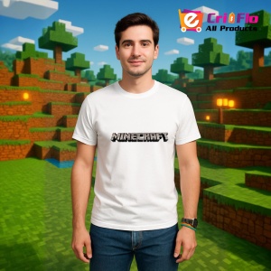 Tricou Minecraft Logo Minecraft 5 Tricou Alb Copii | Dama | Barbat