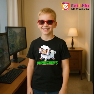 Tricou Minecraft Oita Fericita Tricou Negru Copii | Dama | Barbat - Img 9